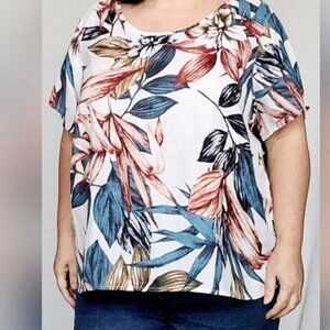 C&C California Linen Floral Top